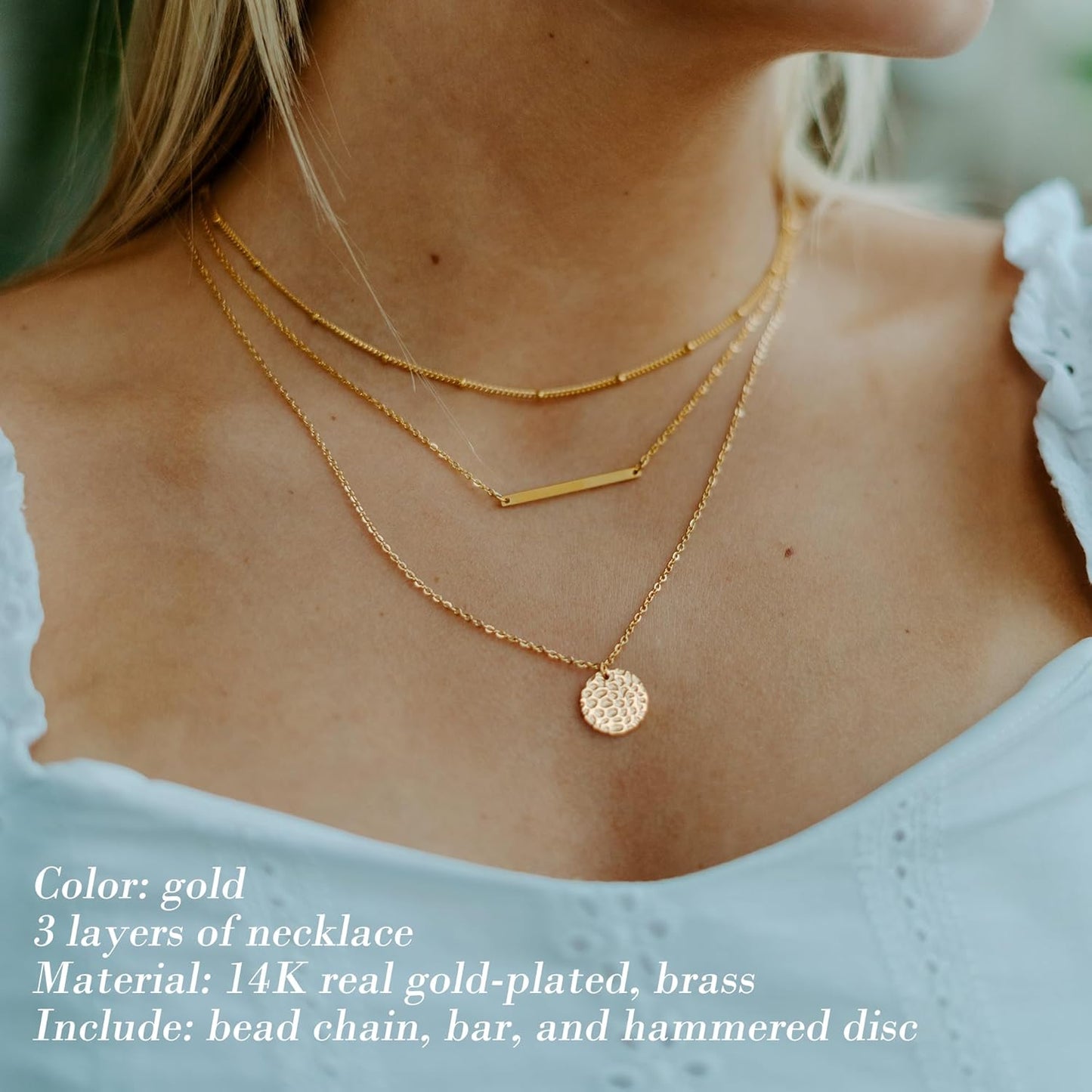 Layered Necklaces for Women - 14K Dainty Gold Plated Layering Chokers Necklaces Set Multilayer Delicate Necklace Trendy Adjustable Long Layered Necklaces for Women