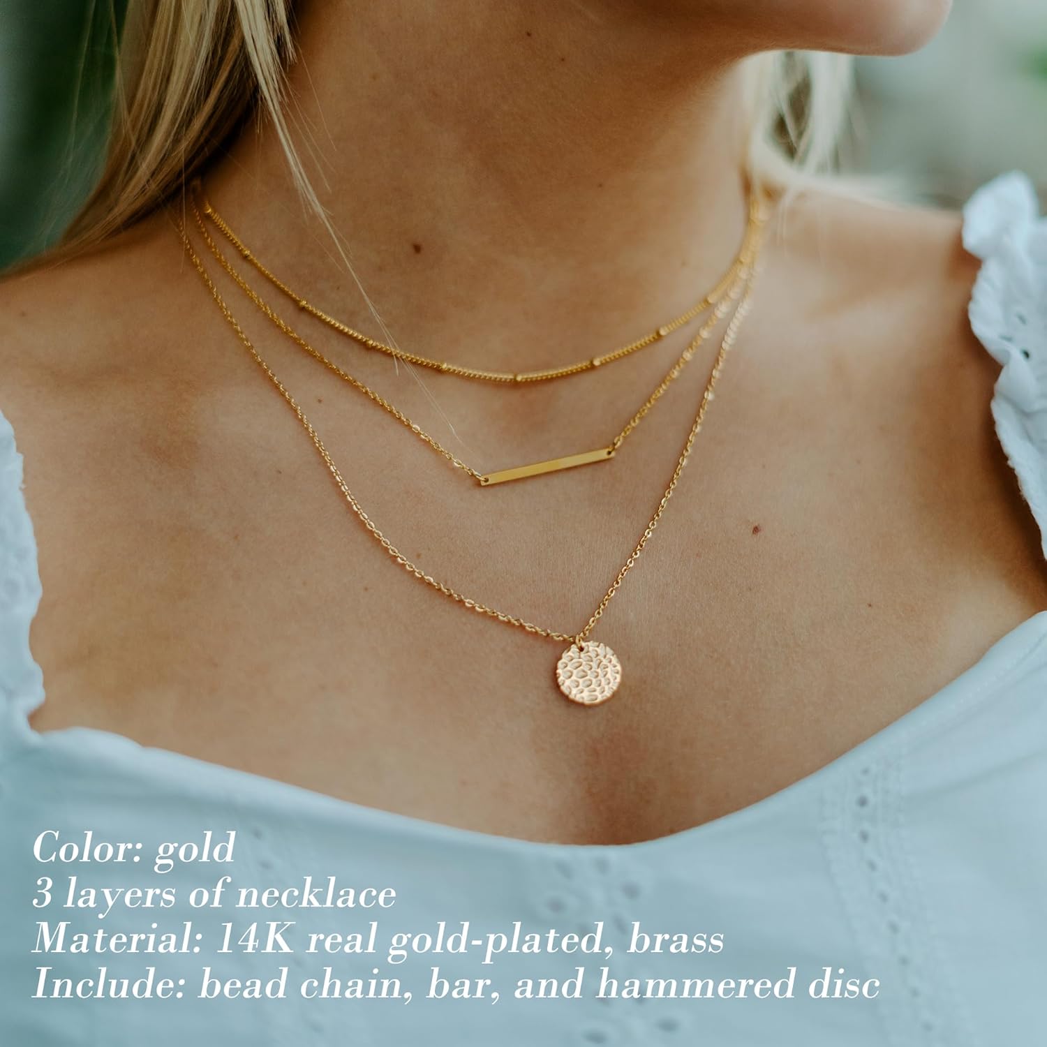 Layered Necklaces for Women - 14K Dainty Gold Plated Layering Chokers Necklaces Set Multilayer Delicate Necklace Trendy Adjustable Long Layered Necklaces for Women